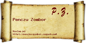 Penczu Zombor névjegykártya